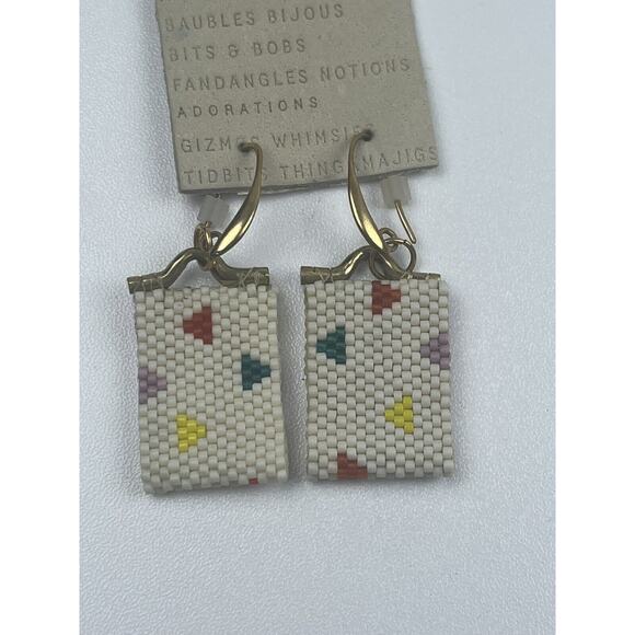 Anthropologies Earrings NWT Beaded Triangle Hook Pierced Earrings $38 - Picture 5 of 8